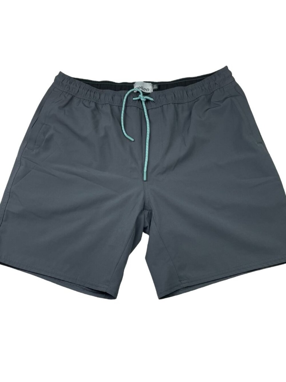 Wellen Men's Lined Drawstring Swim Shorts/Trunks Gray • Medium